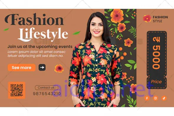 Fashion Lifestyle Promotional Banner PSD Template