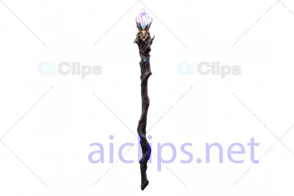 Enchanted Magic Staff with Crystal - 3D Model
