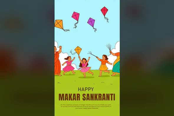 Enhanced Makar Sankranti Festival Illustration Template