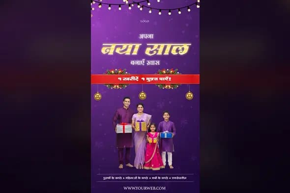 Hindi New Year Shopping Promotion Template