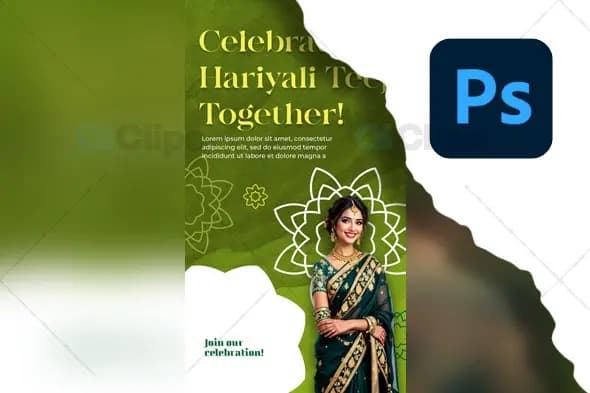 Hariyali Teej Celebration PSD Template