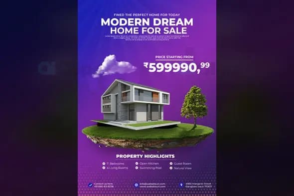 Modern Luxury Home on Floating Island Real Estate Template