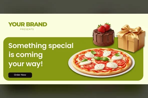 Gourmet Food Delivery Surprise Banner Template