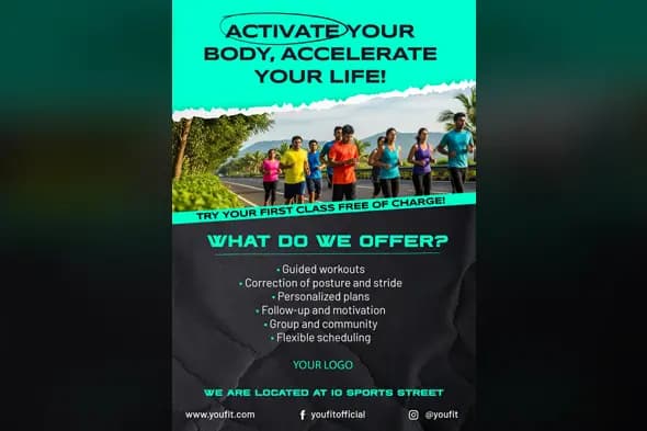 Vibrant Outdoor Fitness Training Promotional Template