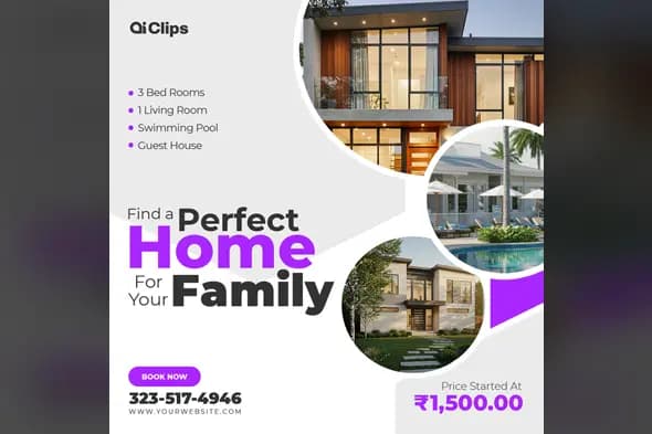 Stunning Modern Home Photoshop Template for Creatives