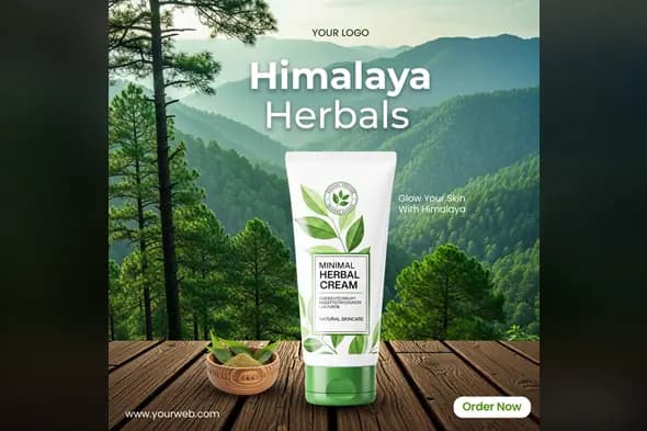Himalayan Herbal Skincare Ad Template