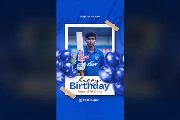 Cricket Player Birthday Template