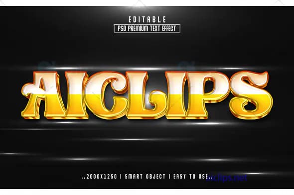 Golden Glow Text Effect PSD
