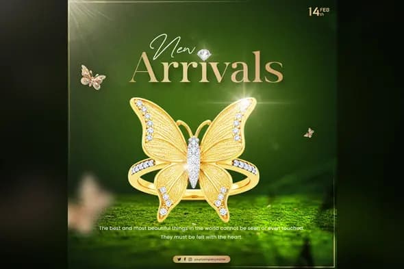 Luxury Butterfly Jewelry Promotion Template