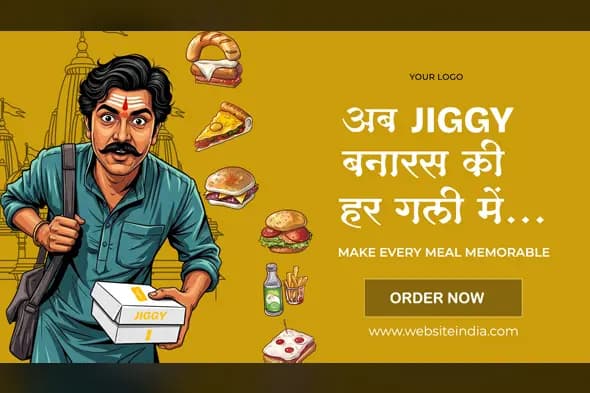 Banaras Food Delivery Illustration Template