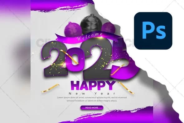Happy New Year 2025 Celebration PSD Template