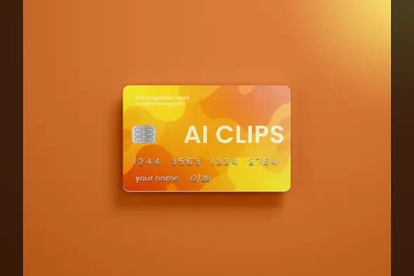 Modern Credit Card Mockup in Orange Tone