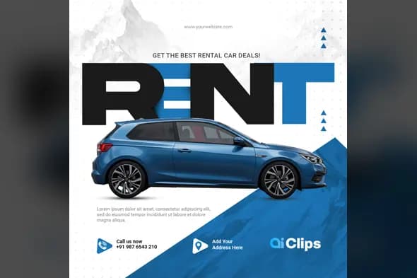 Dynamic Rental Car Photoshop Template for Creative Design