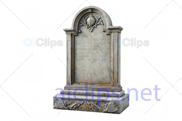 Ancient Stone Gravestone 3D Model - Detailed Memorial Headstone