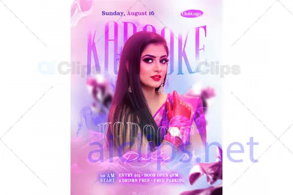 Karaoke Party Flyer PSD Template