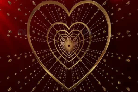 Golden Hearts in Motion - Elegant Romantic Animation