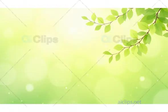 Green Leaves on a Soft Bokeh Background – Nature-Inspired Minimalist Design