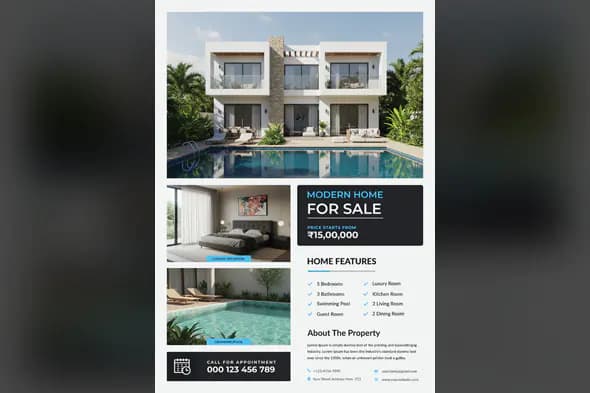 Luxury Villa Real Estate Flyer Template
