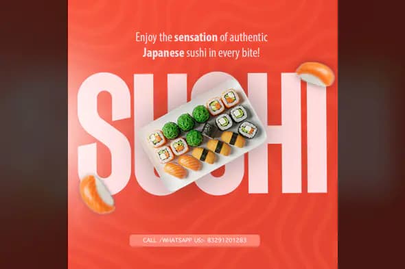 Enhanced Vibrant Sushi Restaurant Promotion Template