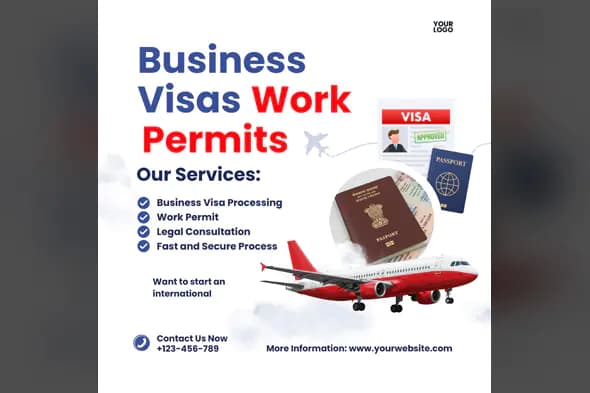 Business Visa and Work Permit Services Template