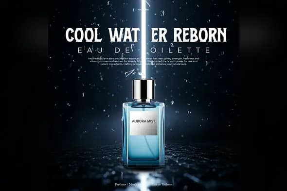 Dynamic Aquatic Perfume Ad Template