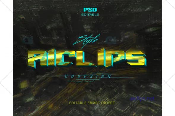 Futuristic Neon Text Effect PSD