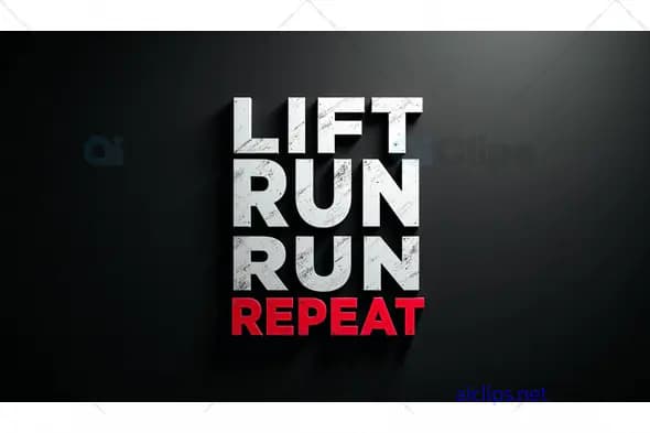 Motivational Fitness Poster - Lift, Run, Repeat