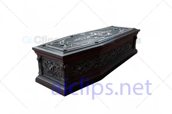 Gothic 3D Ornate Coffin Illustration