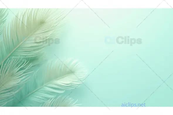 Mint Green Feather Background with Elegant Texture