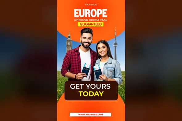 European Tourist Visa Social Media Template