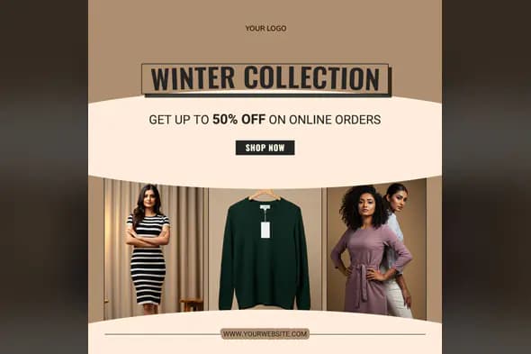 Elegant Winter Fashion Sale Template