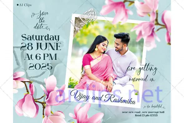 Floral Wedding Save the Date Template