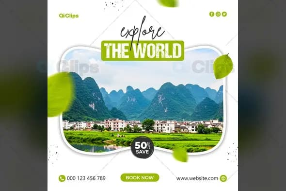 Mountain Village Travel Social Media Template