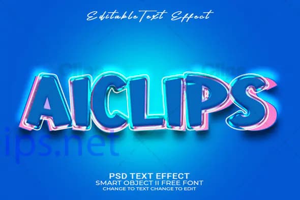 Neon Glow Editable Text Effect PSD