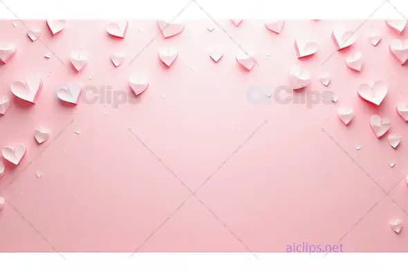 Soft Pink Heart Paper Cutout Design Background