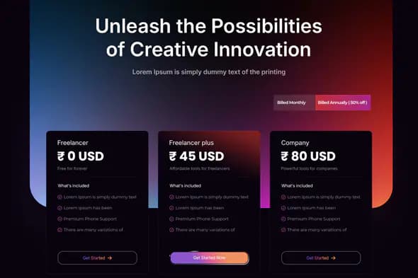 Creative Innovation Pricing Template