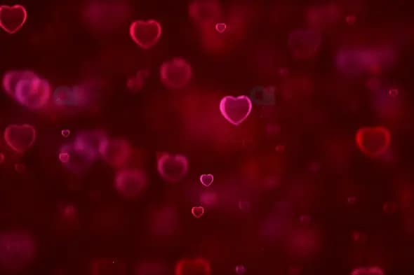 Romantic Pink and Red Floating Hearts Background