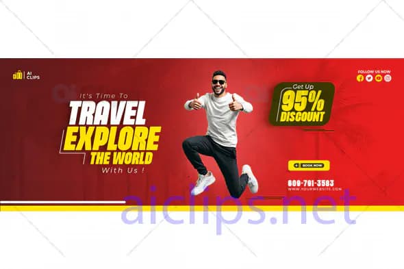 Travel Explore Discount Banner PSD Template