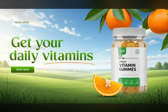 Vitamin Supplement Promotional Banner