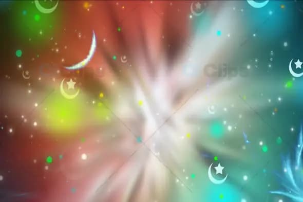 Crescent Moons and Stars with Magical Swirling Light Animation