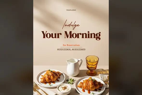 Elegant Cafe Breakfast Ad Template