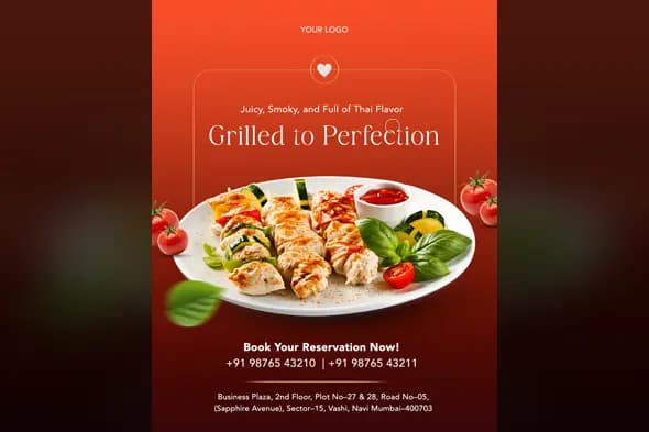 Sizzling Grilled Kebab Ad Template