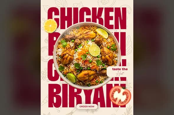 Spicy Biryani Food Promotion Template