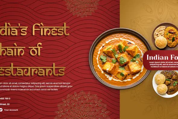 Indian Restaurant Chain Promotional Template