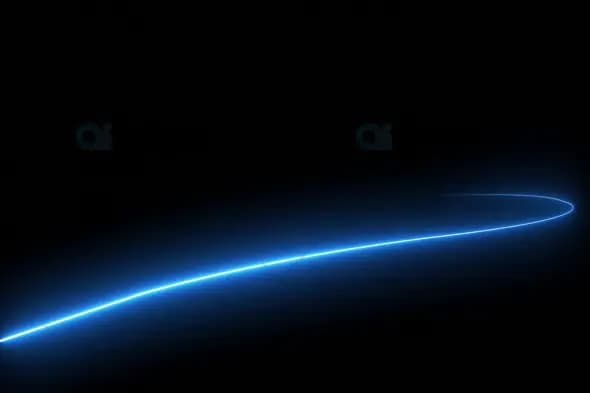 Curved Blue Neon Light Trail Effect