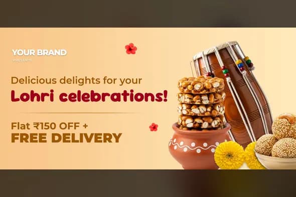 Lohri Festival Sweets Delivery Banner Template