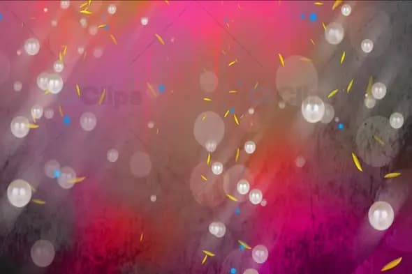 Colorful Gradient Background with Floating Pearls and Petals