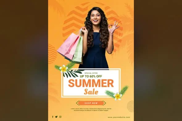 Vibrant Summer Sale Photoshop Template for Professionals