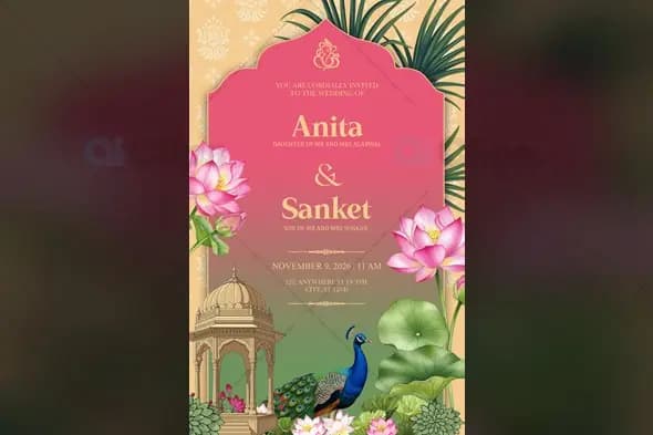 Traditional Indian Wedding Photoshop PSD Template | AIClips
