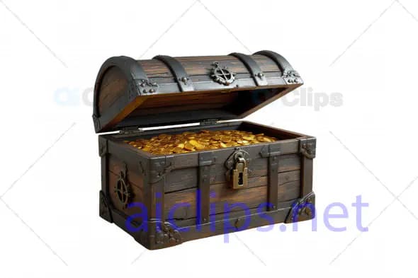 Pirate Treasure Chest with Gold Coins - 3D Model